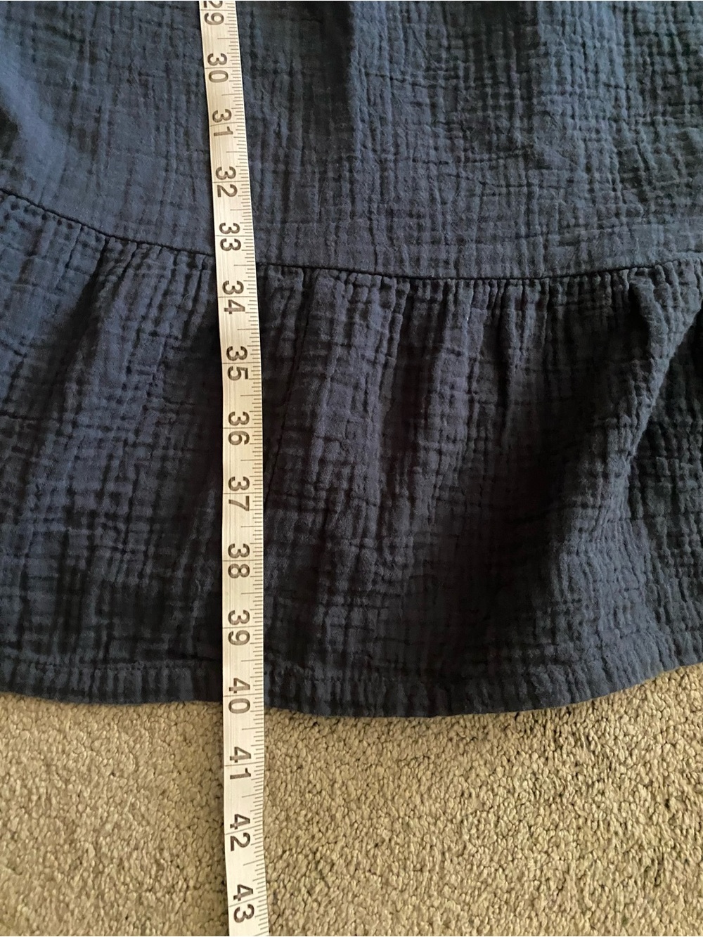 Pact Organic Cotton Coastal Double Gauze Breezy Dress French Navy size L - Picture 14 of 14